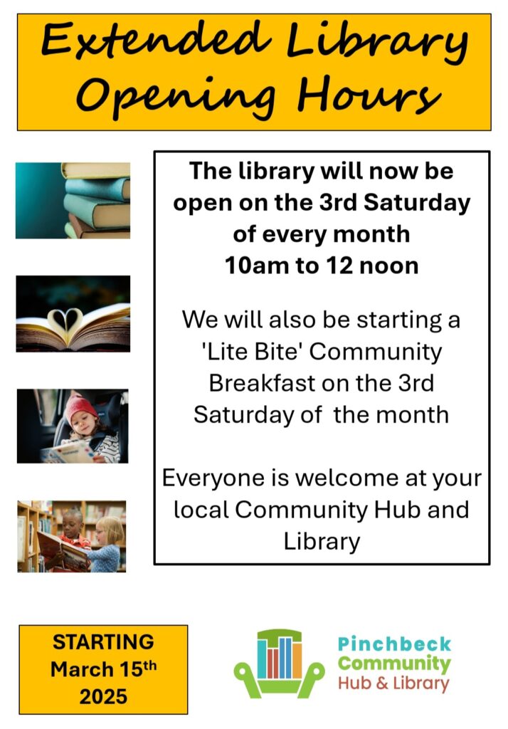Extended Library Opening Hours - Pinchbeck Hub and Library